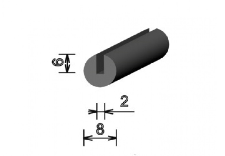 Tesniaci profil EPDM guľatý s drážkou