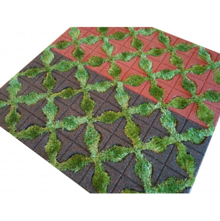 Gumová zatrávňovacia dlažba GRETA 500 × 1000 × 45 mm Červená